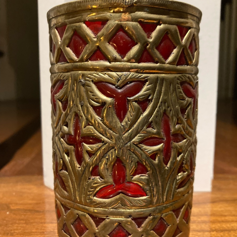 Ornate Red and Gold candleholder